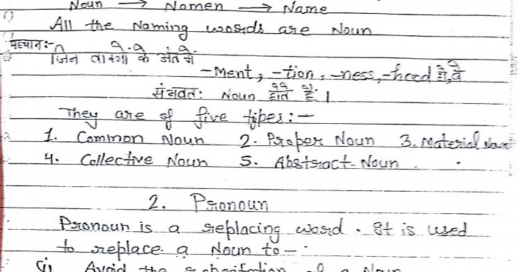 English Grammar Handwritten Class Notes Free Pdf Download Govtjobnotes