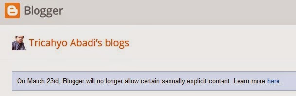 Blogger melarang blog publik yang mengandung konten porno