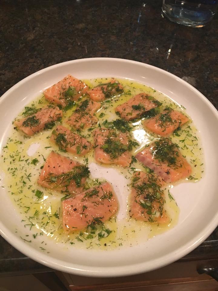 Recipes from the kitchen of Chrissy and Jeff Citrus Wild Salmon Crudo