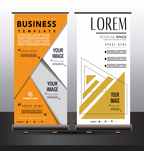 business poster standee roll up design geometric decor free create free online flyer