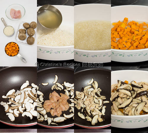 Pumpkin Mushroom and Chicken Rice Proceudres