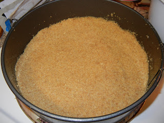 graham cracker crust in a spring form pan 