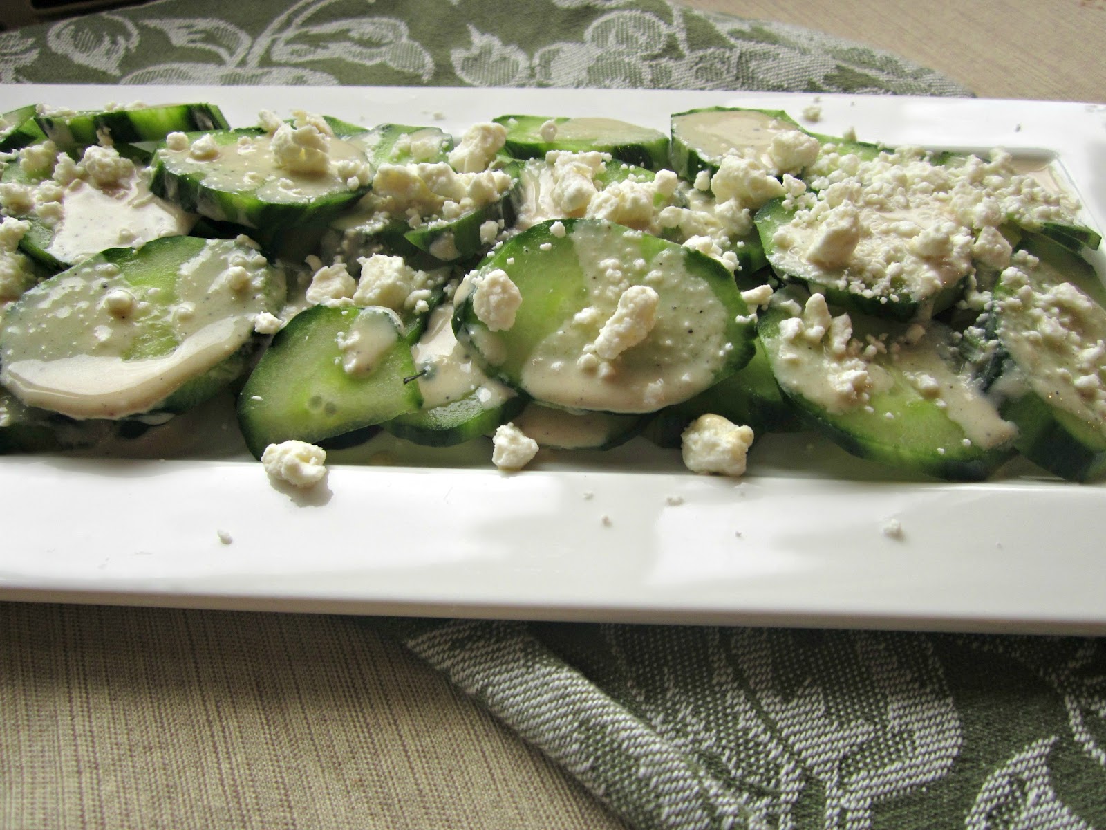 Hungry Couple Cucumbers with Tahini and Crumbled Feta