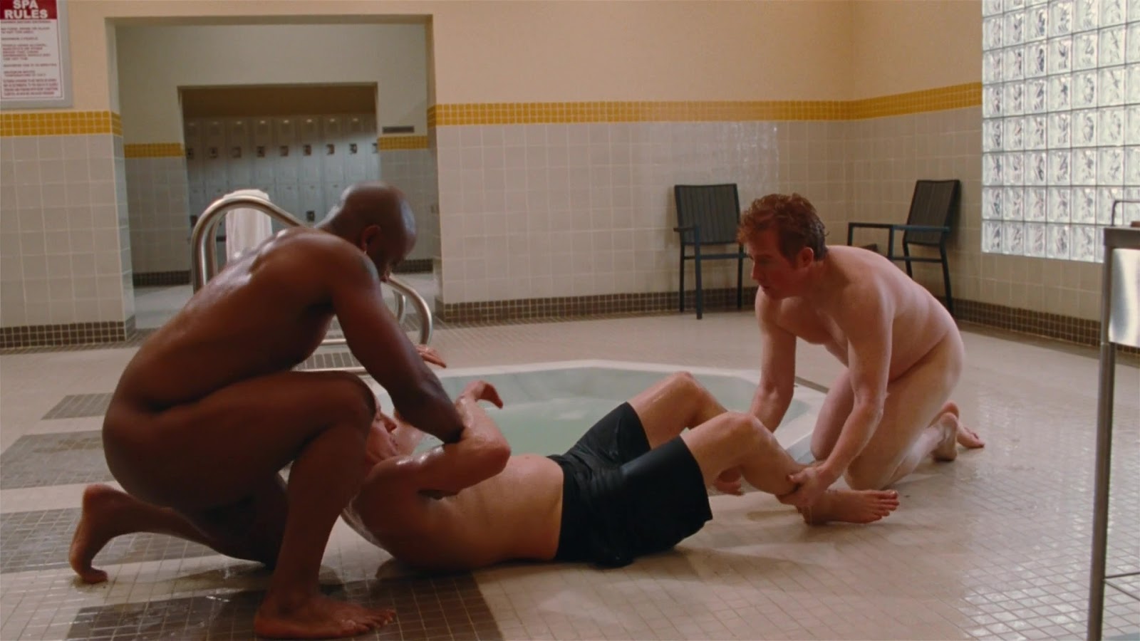Thaddeus Rahming and Rich Brown nude in Hall Pass.