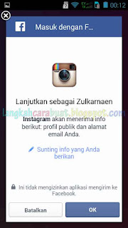 Log in Instagram Lewat Facebook