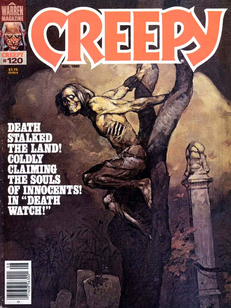 Jeff Jones bronze age 1980s warren horror cover art painting - Creepy #120