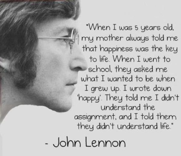 Johhn Lennon Happiness Quote