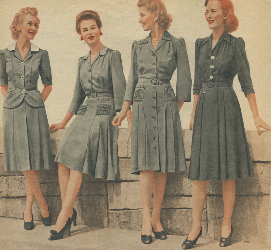 anos 40 moda feminina