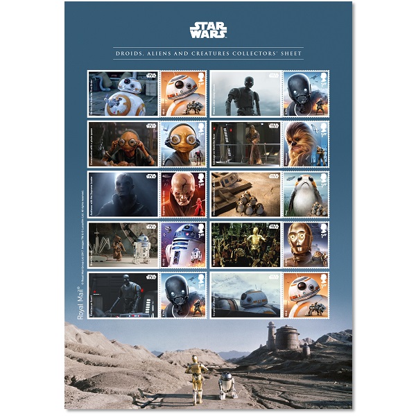Star Wars The Last Jedi Presentation Pack Collectible Postage Stamps 