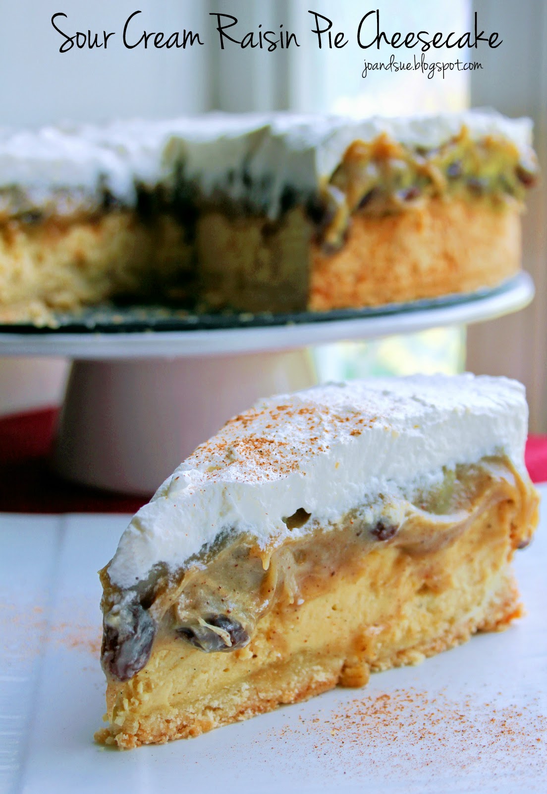 Jo and Sue Sour Cream Raisin Pie Cheesecake