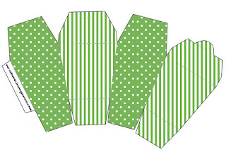 Verde con Lunares Blancos: Cajas para Imprimir Gratis.