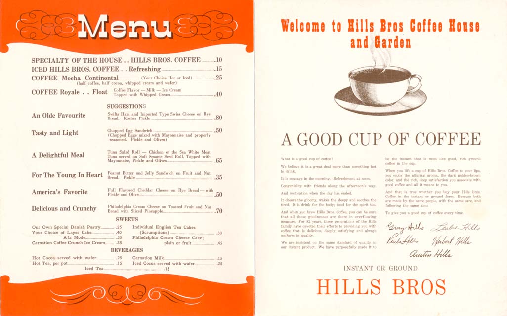 Random Neat Stuff Disneyland Hills Brother's Coffee House