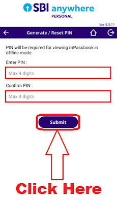 how to generate pin for sbi mpassbook in sbi anywhere personal app