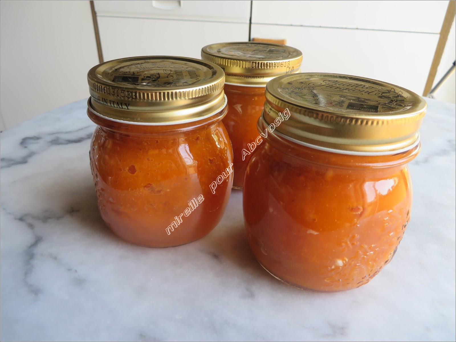 A B C vos IG Confitures en cascade (IG bas) rhubarbe,pêches et