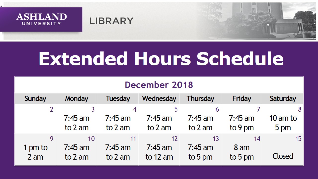 Archer Library News Extended Hours Start Today!