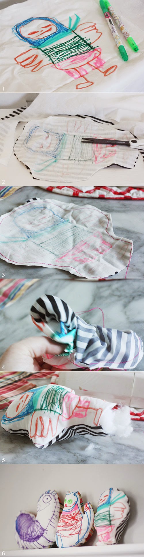 iLoveToCreate Blog Children's Art As Plush Toys