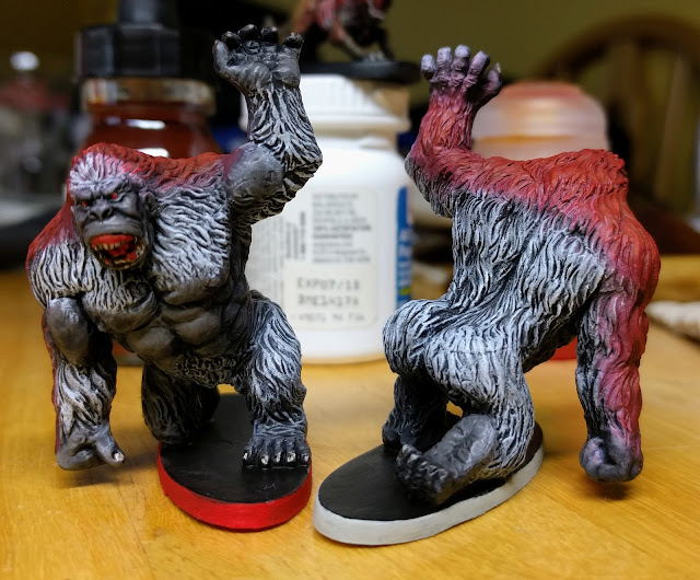 Front and Back views of painted Blood Apes