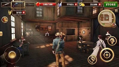 لعبة West Gunfighter للأندرويد، لعبة West Gunfighter مدفوعة للأندرويد