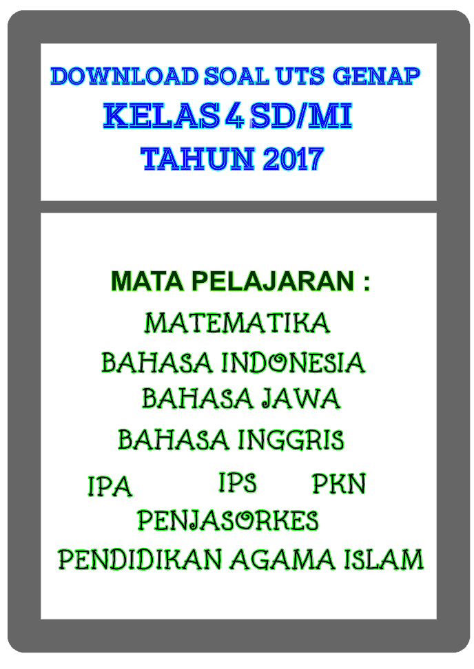Contoh Soal Uts Bahasa Inggris Kelas 2 Sd Semester 2017