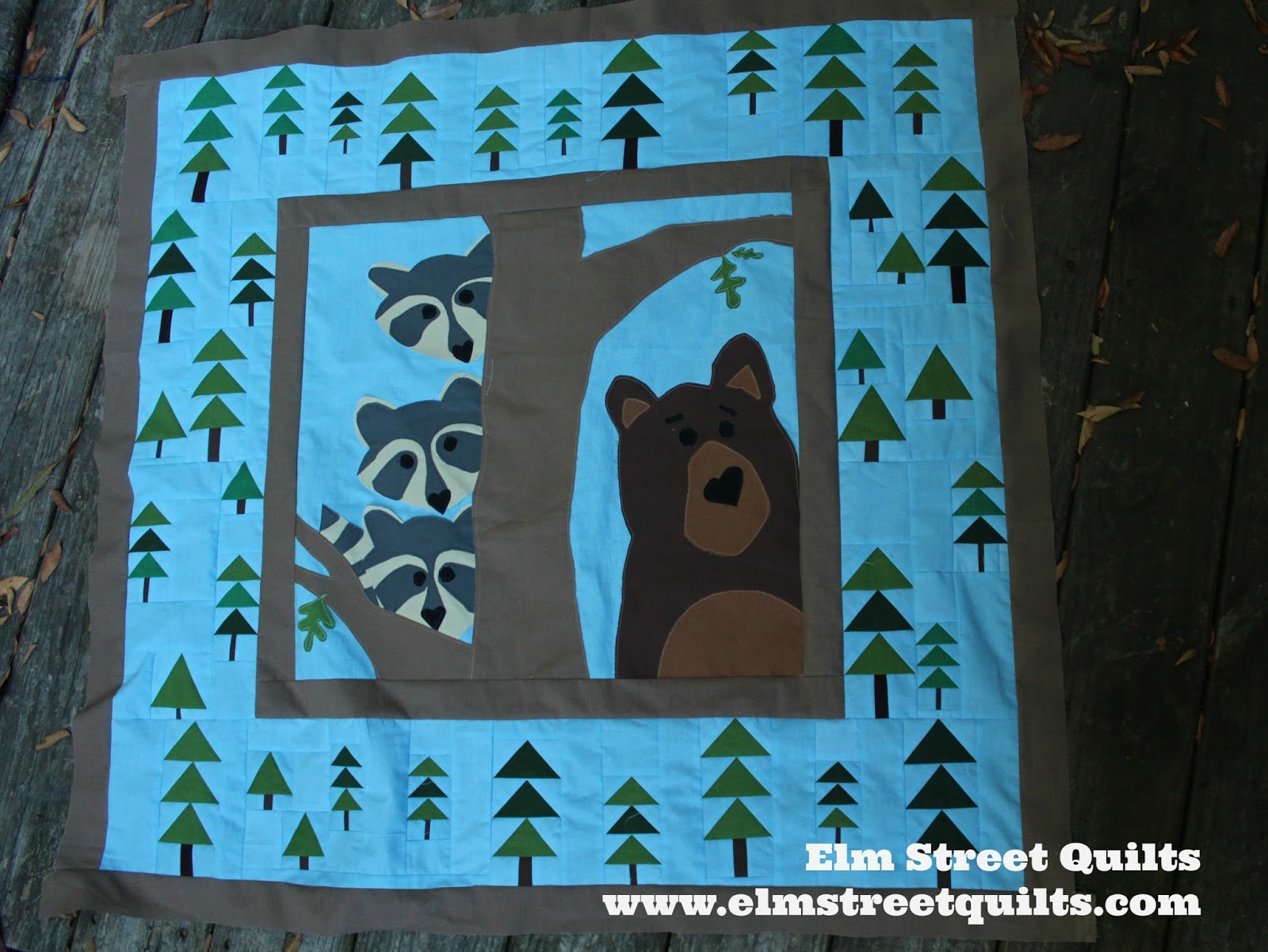 Bear in the Woods Quilt Top is complete Elm Street Quilts