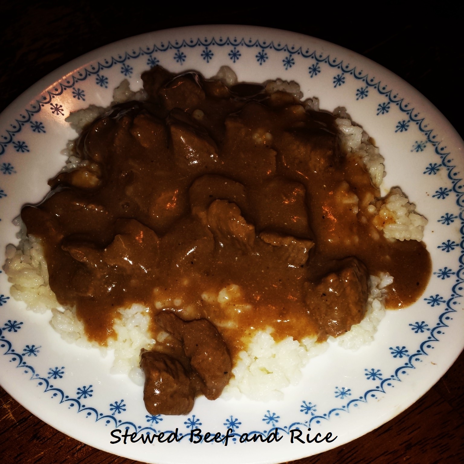 Cookies and Cotton Stewed Beef with Gravy over Rice