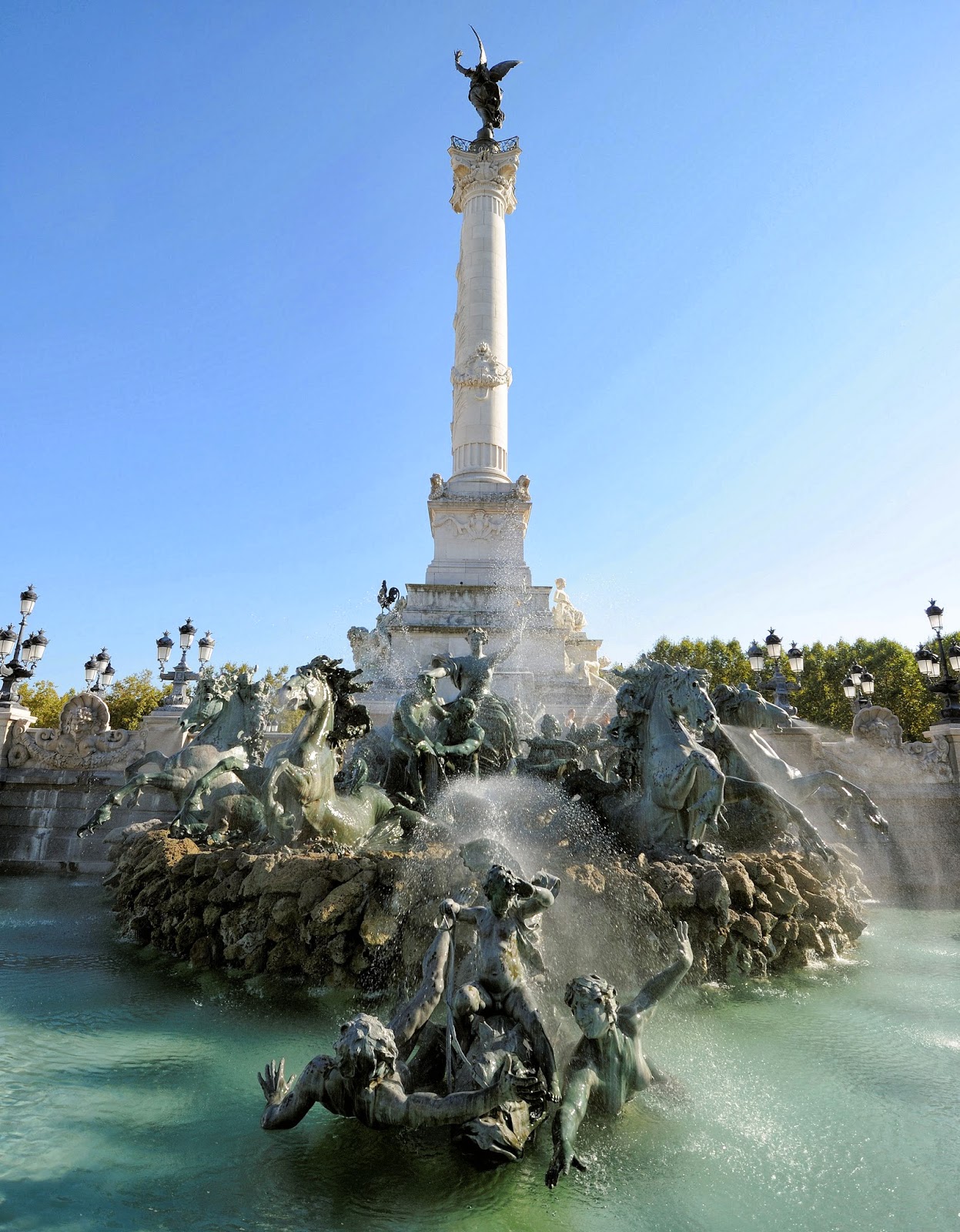 The Girondins Monument at Place des Quinconces in Bordeaux. Freedom breaks free from her shackles and offers Bordeaux the palm of victory at the top of the column. Erected at the turn of the 20th century, it honors those who fell during the Reign of Terror after the French Revolution. Photo: Property of Viking River Cruises. Unauthorized use is prohibited.
