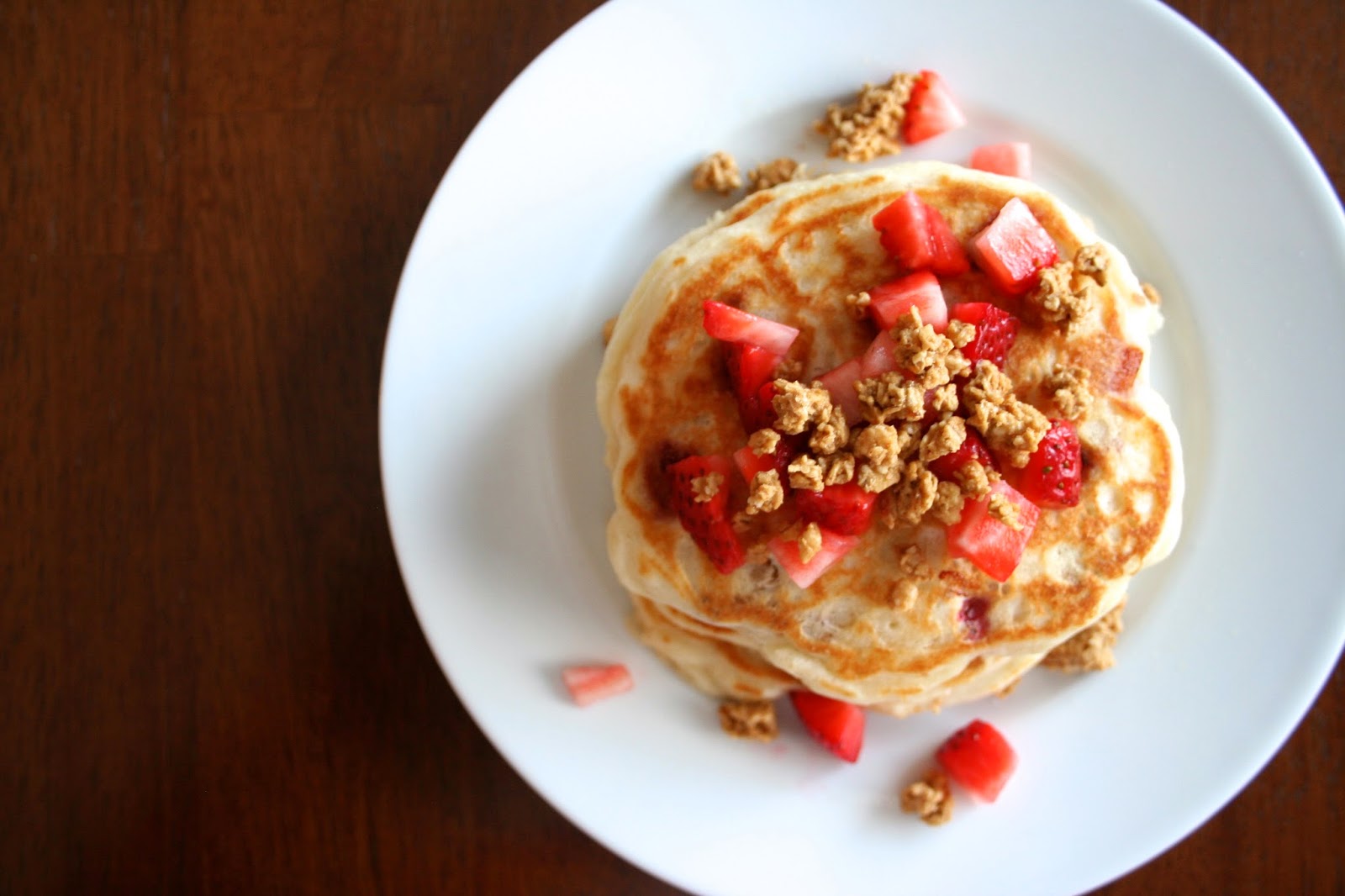 Strawberry Granola Pancakes