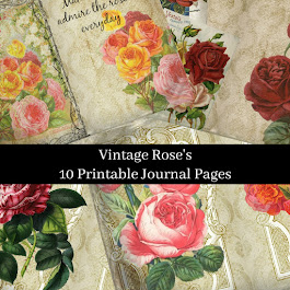 Vintage Rose Printable Junk Journal Pages INSTANT DOWNLOAD