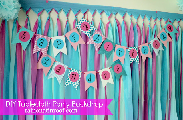 DIY Party Backdrop with Plastic Tablecloths | DIY Party Background | DIY Party Decorations | DIY Party Decor | Party Backdrop DIY Ideas