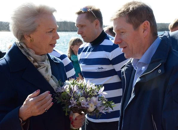 Princess Benedikte of Denmark attended the de-naming and baptism ceremony of the new rowing-boats held at the Svendborg Roklub