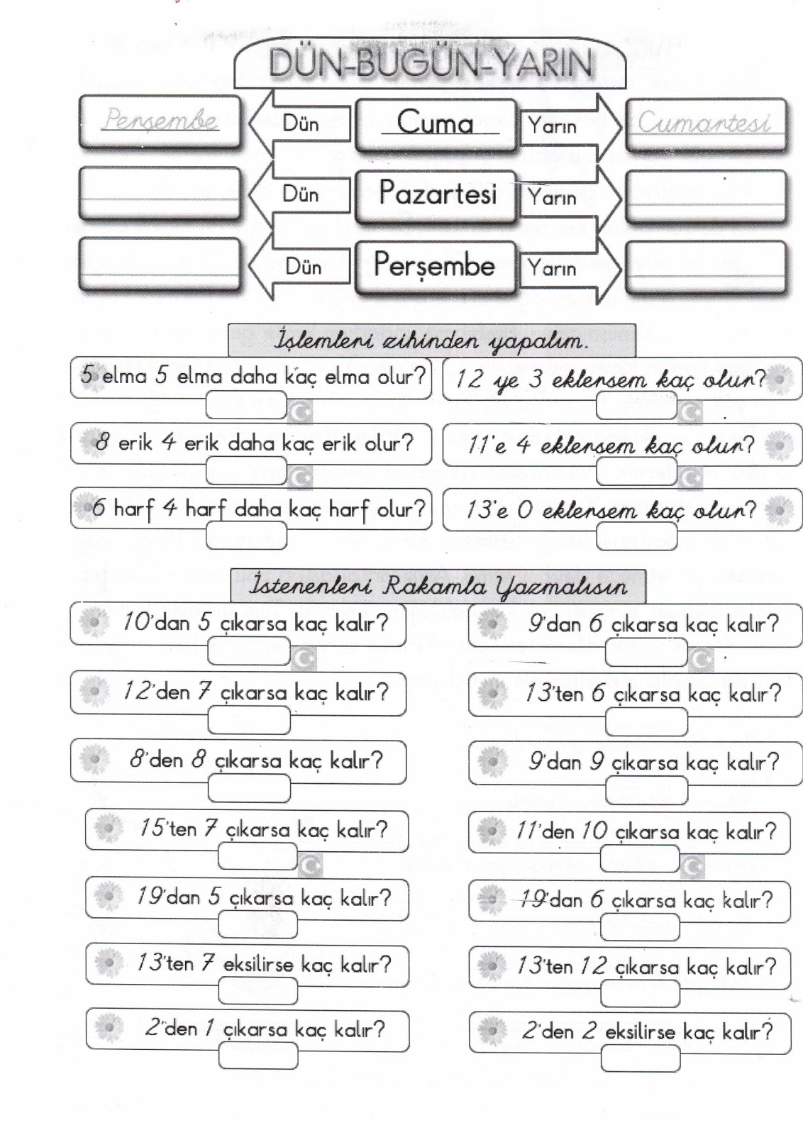 BURDUR BAHÇELİEVLER İLKOKULU 4/F SINIFI &ÇALIŞKAN DÖRTLER: 15-05-2013