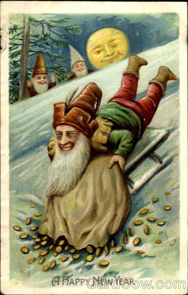 30 Strange and Creepy Vintage New Year's Postcards From