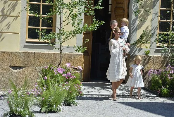 Queen Silvia, Crown Princess Victoria, Princess Estelle Princess Sofia, Princess Madeleine and Princess Leonore attended the baptism