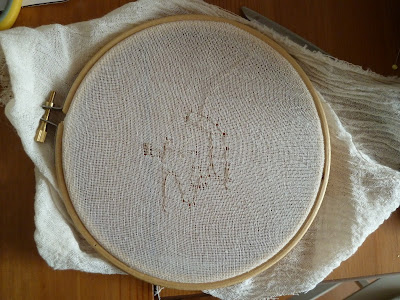 Learning that muslin is too fine for free motion machine embroidery
