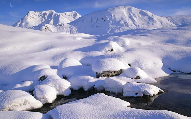 Winterlandschap met veel sneeuw