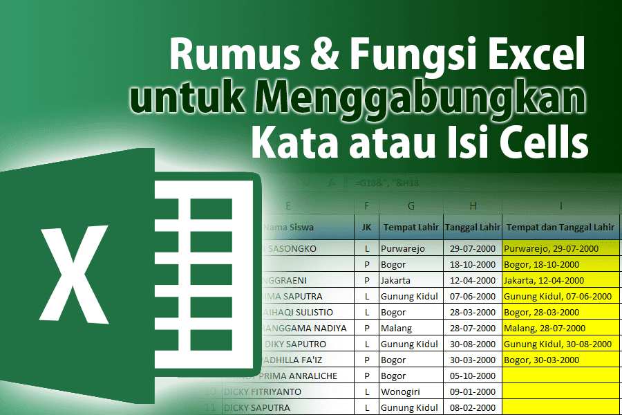 Cara Menggabungkan Teks dengan Rumus Excel