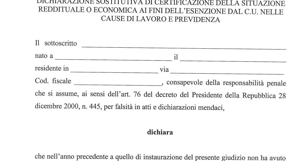 Reddito Esenzione Contributo Unificato Lavoro 2024 Studio Legale Buonomo - Diritto Previdenziale ed Assistenziale