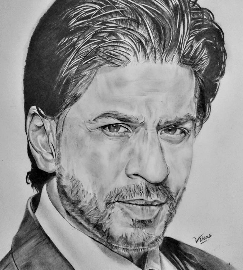 Sourcewing Shah Rukh Khan pencil drawing
