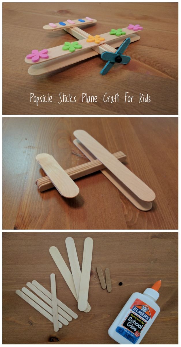 Wooden Stick Airplane Craft for Preschoolers - That Kids' Craft Site