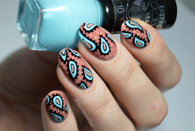 paisley tutorial nail spec pattern funky boho