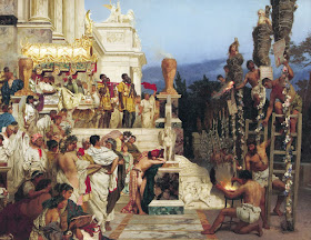 Henryk Siemiradzki's painting shows trussed up Christian captives about to be torched in Rome in AD64