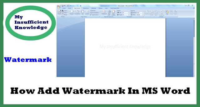 Add Watermmark in Word