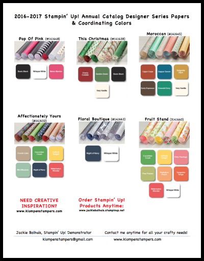 Stampin Up Dsp Coordinating Color Chart