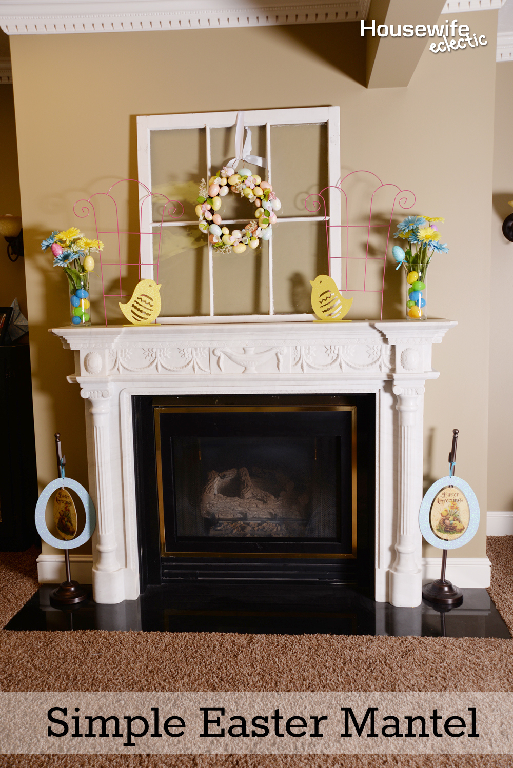 Simple Easter Mantel Housewife Eclectic