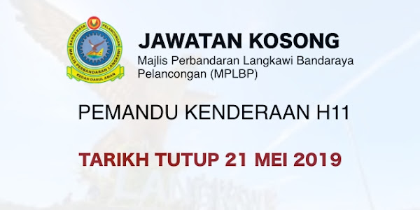 Jawatan Kosong Majlis Perbandaran Langkawi Bandaraya Pelancongan (MPLBP) Mei 2019
