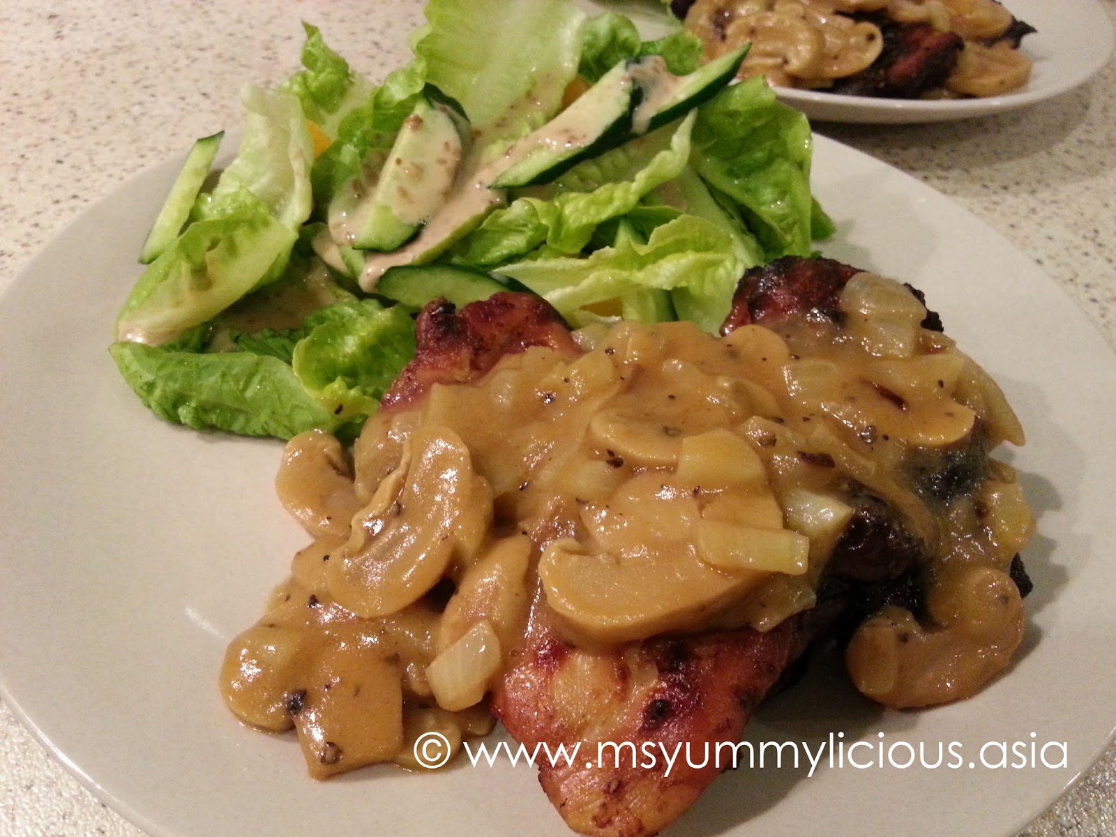 Grilled Chicken with Mushroom Black Pepper Sauce Yummylicious + Baby
