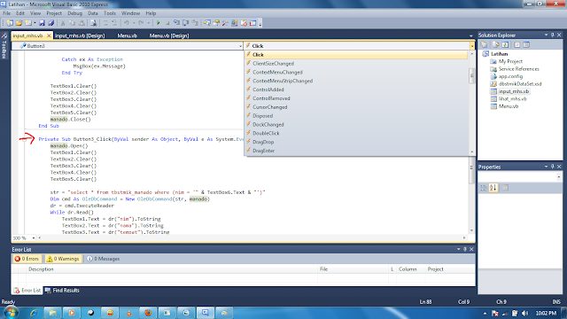 Record Visual Basic Bogani blog: Source Code Pencarian Record Pada Visual Basic 2010 Express
