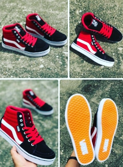 vans old skool high cut red