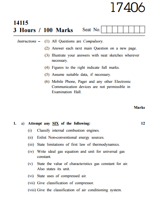 MSBTE Mumbai Automobile Manufacturing Process DPE 2014 Question Paper