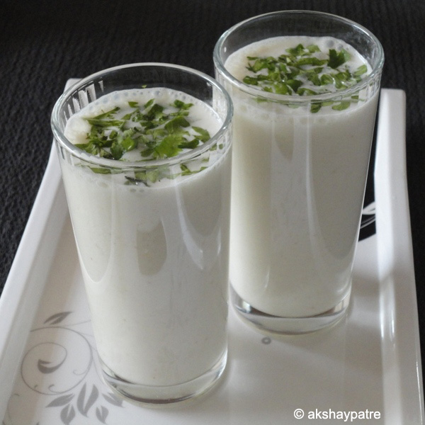 Buttermilk with cumin powder Chas with jeera powder Jeere thaak
